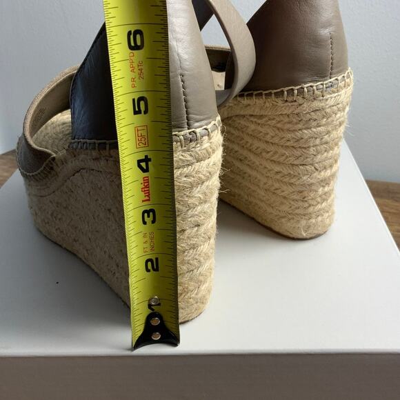 Marc Fisher Womens Adalyn Suede Saddle Espadrille Wedge Sandals Sand Dollar - Picture 5 of 8